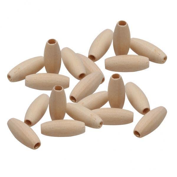 SNAPPSY 2x20 Pieces Natural Wood Oval Bead Wooden Beads DIY Jewelry Making Crafting-picture-40