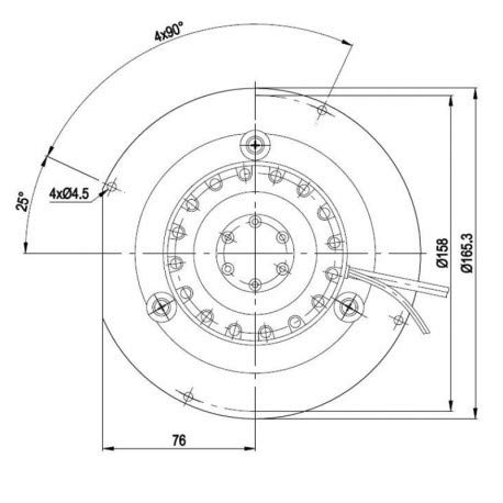Estrattore fumi per stufe pellet originale Palazzetti Royal codice 895700600 - aspiratore fumi EBM R2E150-AN91-13