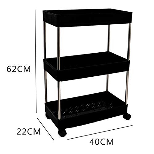 Bad Pulley Dollies Lagerung Regal, der bewegliche Boden Mehrschichtige Storage Rack (Farbe : B, Größe : 62cm×22cm×40cm)