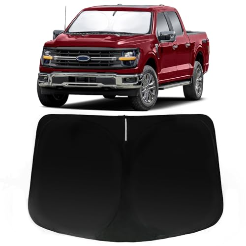Image of Car Front Windshield Sun Shade for f150 2021-2024, Car Window SunShades Shield Cover Visor Protector with 240T Reflective Fabric UV & Sun Heat Protection Accessories