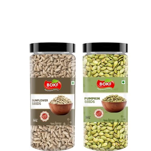 Image of BOKF Pumpkin Seeds & Sunflower Seeds Combo Pack 500g | Raw Superfoods | Rich in Protein, Fiber & Healthy Fats | Healthy Snacking & Weight Management Seeds