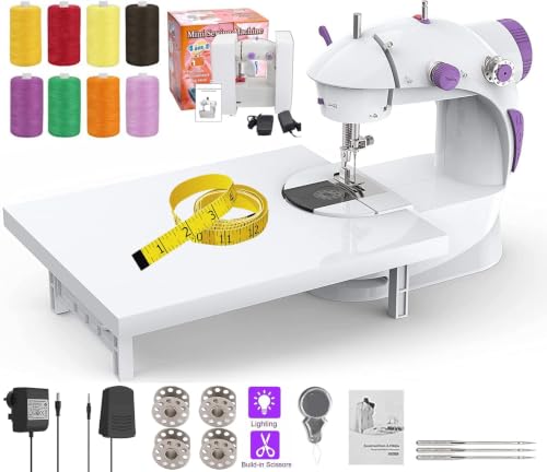 Image of JAXHOM Advance Sewing Machine Electric With Table Set I Mini Silai Machine With Focus Light, Foot Pedal, Adapter And Sewing Kit I Stitching Machine For Home Tailoring (SM+ET+MKIT) (SM+ET+SKIT)