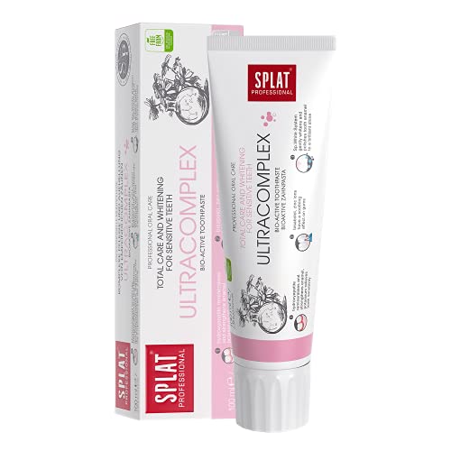 Pasta de dentes SPLAT® Ultracomplex | Cuidado total e branqueamento de dentes sensíveis | Não contém SLES nem flúor, 100 ml