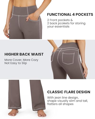 Image of G4Free Bootcut Yoga Pants with 4 Pockets Flare Leggings for Women High Waisted Casual Dress Pants