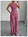 SOLY HUX Women's 2 Piece Outfits V Neck Button Down Vest Tops and High Waisted Pants Set Office Work Suit Plain HotPink Small