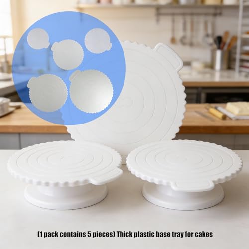 Plataformas para tartas redondas de ABS plato texturizado para repostería saludable 3