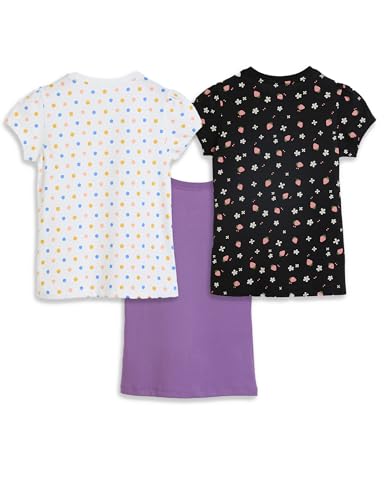 Image of Amazon Brand - Symbol Girls 100% Cotton Graphic Printed Half Sleeves T-Shirt | Age 2-14 Years (Combo Pack of 3 and 5)
