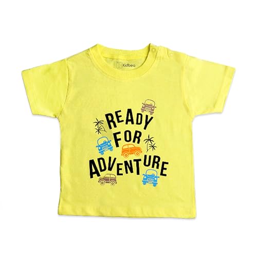 Image of Kidbea 100% Organic Soft Cotton Half Sleeve T-Shirt Multicolor Printed for Baby Boys