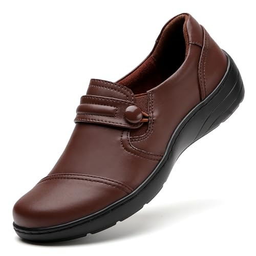 Image of QAE Loafers for Women Orthopedic Loafers for Women Comfortable Women's Flat Slip-Ons Shoes for Dress Work Business Casual
