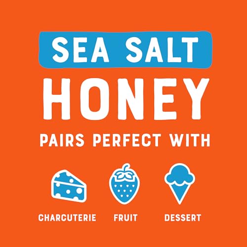 Image of Nate's Sea Salt Honey for Boards - Made with 100% Pure Honey and Real Sea Salt - for Charcuterie, Cheese, Fruit, and Dessert Boards - 12 oz Squeeze Bottle