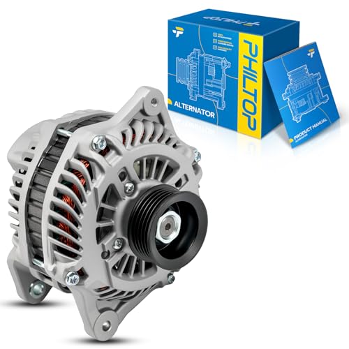 Image of PHILTOP New Alternator Compatible with Subaru Impreza 2006-2010 2.5T, Forester 2006-2010 2.5T, Legacy 2005 2.5T, Outback 2005 2.5T, Saab 9-2X 2006 2.5T Replace 11226N 12V 110Amp CW S5 5-Groove Pulley