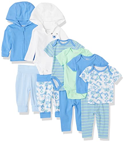 Hanes Baby Clothes, Flexy Warm Weather Wardrobe, Girls & Boys 10-Piece Set, Pink/Purple, 18-24 Months