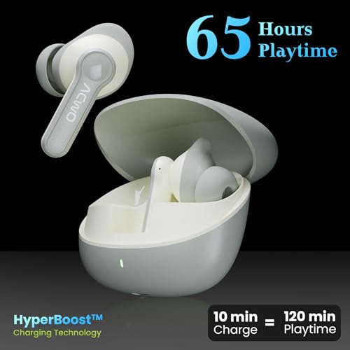 Image of ACwO Dwots 313 Wireless in Ear Earbuds | 65Hrs Playtime | 50Ms Low Latency | 3 Preset EQ Modes | IPX5 Water Resistant | Hyper Boost Charging - 10Mins Charge = 120Mins Playtime (Cool Grey)