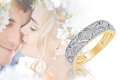 Wedding Band Rings for Women Round Cut Moissanite, Lab Grown or Natural Diamond Stackable Ring in 14K Gold Plated 925 Sterling Silver Jewelry Gift for Her4