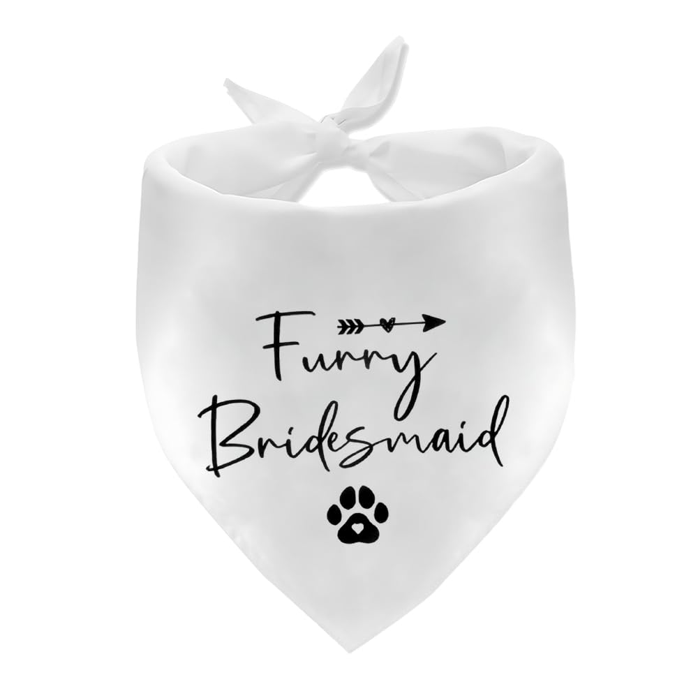 Sisadodo Wedding Day Gifts for Women Men Dog Wedding Outfit for Announcement Party Furry Bridesmaid Print Dog Bandana for Pet Owners Lovers Weds Photo Prop Neck Scarf for Dogs Pet Accessories for Dogs