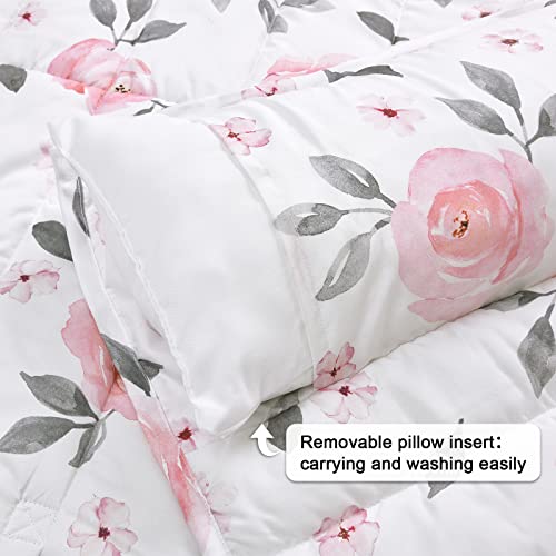 Phf Floral Toddler Nap Mat Set, With Removable Pillow For Toddler Girls, Soft And Lightweight For Daycare, Preschool, Travel, Kindergarten Sleeping Bag, Fits Ages 3-6 Years, Floral #TOP2