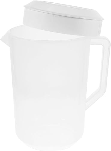 SHERCHPRY Jarra de agua de plástico, jarra de agua de medición con tapas para agua fría, recipientes para té helado, jarra de bebidas para el hogar disponible en Yaxa Peru