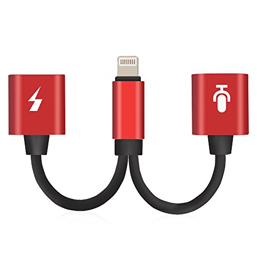 RayCue Lightning Adapter Splitter for iPhone 7/7 Plus, Lightning to Dual Lightning Cable, Lightning Headphone Audio and Charge Adapter