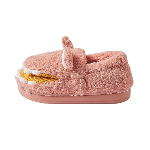 Men's and Women's Fluffy Slippers EVA Anti-Slip Cartoon Adorable Plush Dinosaur Warm Lining Cotton Slippers3