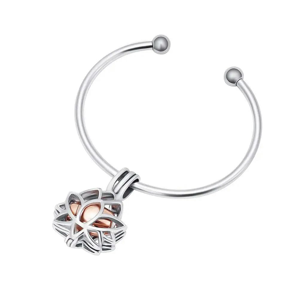 Fleur de lotus et bracelet de crémation acier inoxydable au quotidien