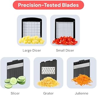 Fullstar Vegetable Chopper & Mandoline Slicer - Julienne Cutter Dicer Grater for Food Veg Onion Cucumber Tomato Salad Potato Cheese - Kitchen Gadgets & Accessories (PRO XL 6-in-1, Black)