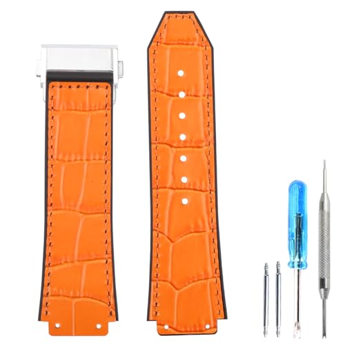 Men's leather watch band accessories 19mm*25mm*22mm Replacement Fit for hublot big bang Outdoor sports rubber watch strap Wristband bracelet buckle