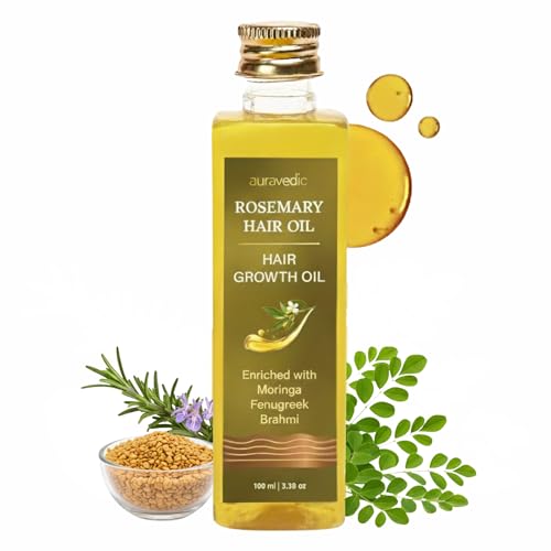 Auravedic Rosemary Hair Oil For Hair Growth 100 Ml Pure Rosemary Oil For Hair Growth with Moringa Black Cumin Jojoba Amla and Almond