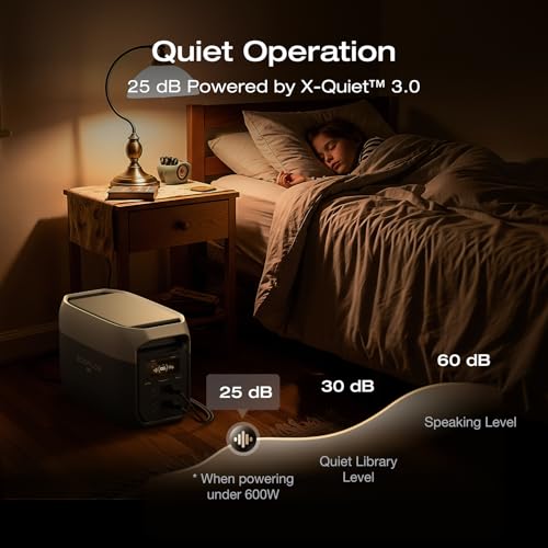 Image of EF ECOFLOW Portable Power Station DELTA 3 Max with AC Charging Cable, 2048Wh LiFePO4 Battery, 3400W X-Boost Output, Ultra-Fast 0-80% Charging in 1.13 Hr, Home Backup & RV Camping