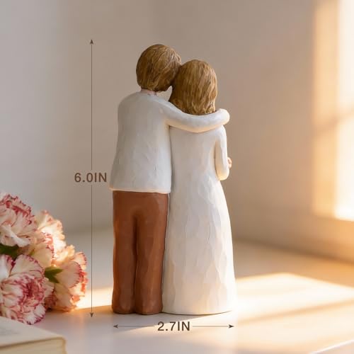 Figura decorativa madre e hijo en resina pintada a mano miniatura 3