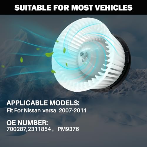 Image of 700287 AC Heater Blower Motor Fan Assembly Fit for Nissan Versa 2007 2008 2009 2010 2011 27226EE91C