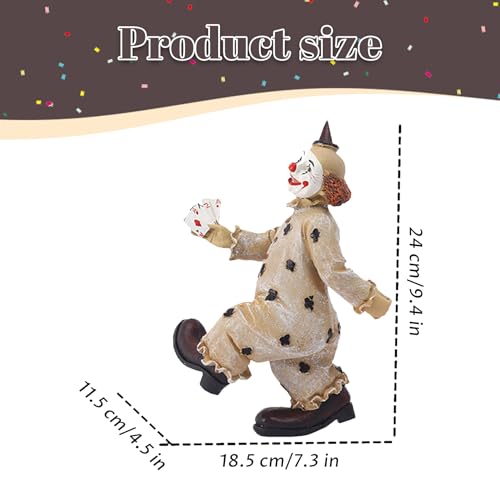 Figurine de clown résine cirque vintage statue détaillée décor table