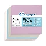 SUPERASER Magic Cloths - Micro-Abrasive Cleaning Pads, Cloth-Style Foam, Tough Stain Remover for Kitchen, Bathroom, Walls & More, No Chemical Needed (7×8' Multicolor, 10 Pack)