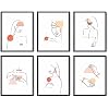 HAUS AND HUES Minimalist Abstract Line Art Set of 6 Modern Woman Art Prints, Minimal Aesthetic Wall Decor for Bedroom or Living Room Black Frame, 8x10