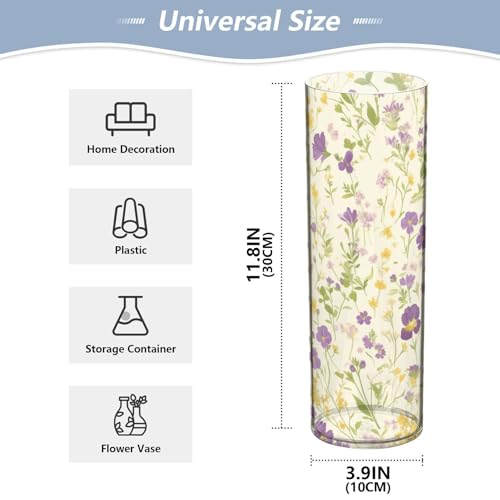 Jarrones de plástico con patrón floral rústico para un hogar acogedor 3