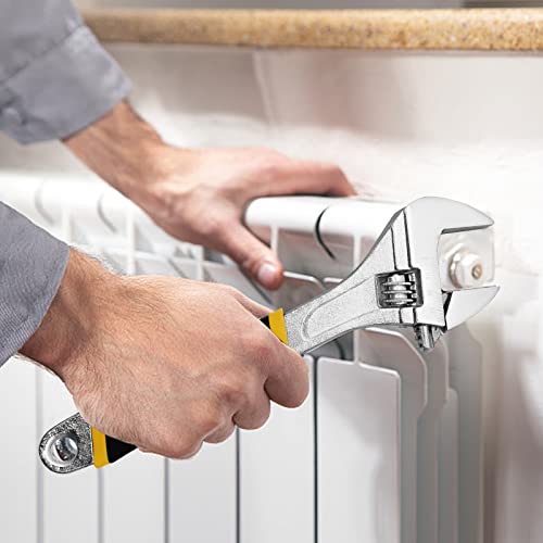 Image of 4Pcs Adjustable Spanner Set, 4 Sizes Adjustable Wrench Set Multifunctional Carbon Steel Shifter Spanners with Soft Grip Handle for Home Bathroom Garage Maintenance Repair(6in /8in /10in /12in)