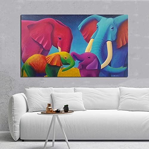 Kit diamond painting éléphant de couleur grande taille, cadeau idéal art 5D