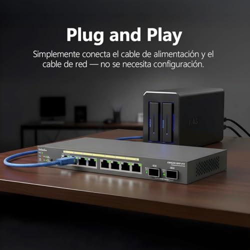 Image of EnGenius Fit EWS2910P-FIT 8-Port Gigabit PoE Managed Switch - 55W Power Budget, Layer 2+ Management, SFP Uplinks for Small Business Networks