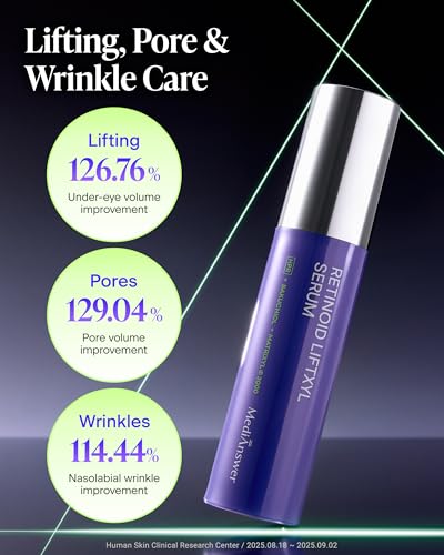 Medianswer Retinoid Liftxyl Serum - Korean Face Serum with HPR 4th Gen Retinoid + Bakuchiol & PLA, No Redness No Peeling, Thread-Like Texture Firms & Lifts, Non-Sticky, 1.01 fl. oz