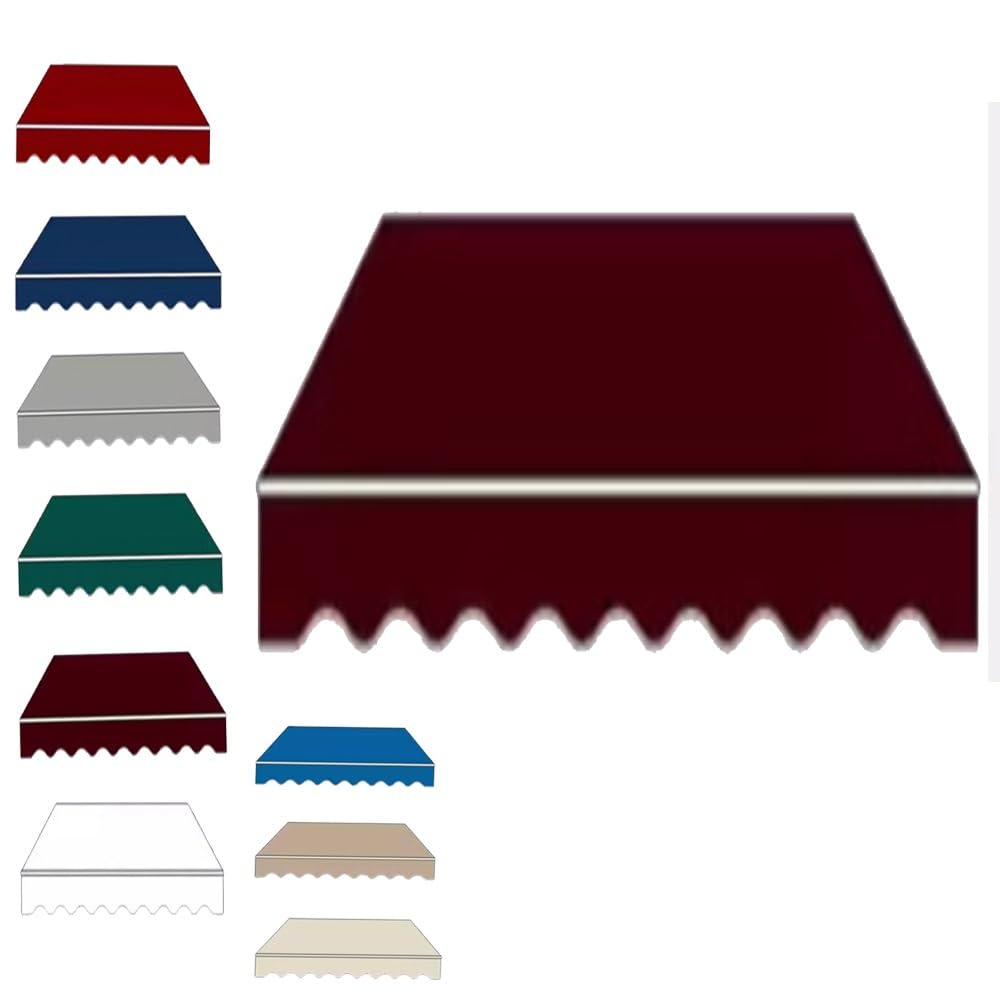 Esterno Tessuto per Tende da Sole Retrattile Tessuto di Ricambio per Tenda da Sole da Giardino, Terrazzo Telo per Tenda da Sole Impermeabile(Burgundy,13x10ft/400x300cm)