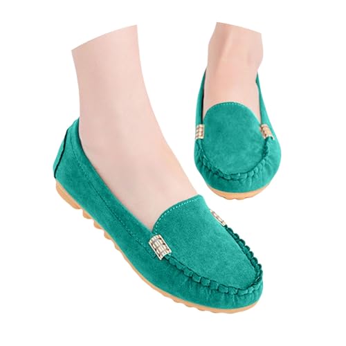 Chaussures femme plates décontractées : baskets confortables effet daim - 4