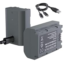 2-Pack 2280 mAh NP-FZ100 Battery with Type C Charging Port Compatible with Sony Alpha 6700 7CR 7C II6700 A6600 A7IV A7SIII A7C A1 FX3 A7R3 A7R IV, A9 A9R A9S Cameras, Replaces BC-QZ1 Battery