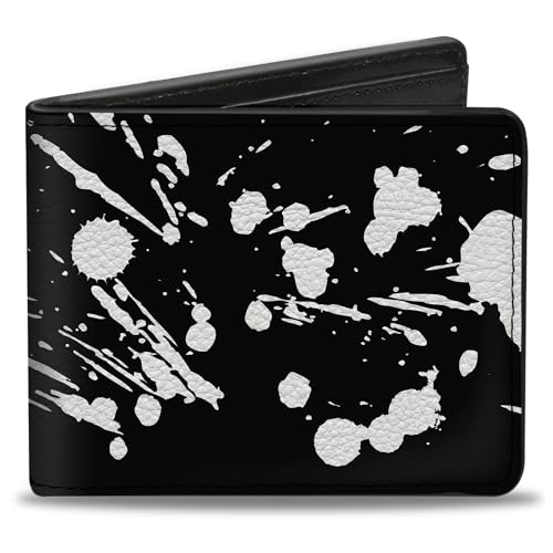 Buckle-Down Men's Wallet, Bifold, Splatter Black White, Vegan Leather, Multi, 4.0