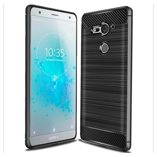 CruzerLite Sony Xperia XZ2 kompakt fodral, kolfiber stötdämpning smalt fodral för Sony Xperia XZ2 Compact (2018), Svart