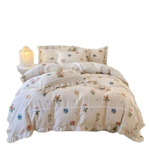 IWENZHKPA Juego De Cama Juego De Sábanas 4 Uds., Cama Doble Algodón, Suave Y Cómodo para El Dormitorio del Hogar Juegos Ropa Camas(A,1.5/1.8m Bed)