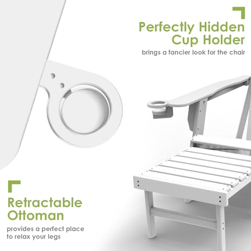 Adirondack-Chairs-with-Ottoman-Set-of-2-Folding-Retractable-Footrest-HDPE-Plastic-All-Weather-Fire-Pit-Chair-Cup-Holders-White-for-Outdoor-Poolside