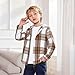 Kids Boys Girls Plaid Jackets Casual Long Sleeve Hooded Button Down Shirt Jacket Fashion Winter Coat Outerwear