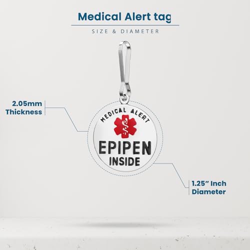 Divoti Stainless Steel EpiPen Inside Bag Tag - Style