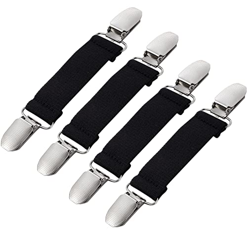 Zkptops 2 Pairs Mitten Clips for Kids Toddlers Baby Elastic Glove Clips Winter Mitten Clips Gloves Holder Strap Hook Attachment String Clothes Dress Cinch Clips Shirt Shawl Sweater Waist Clips (Black)