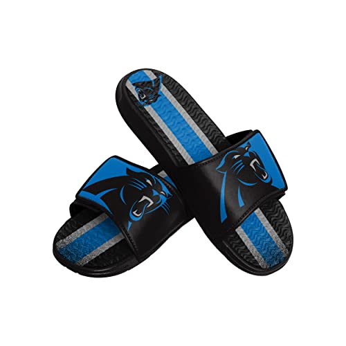 Image of FOCO mens NFL Team Stripe Logo Athletic Sport Shower Flip Flop Sandals Gel Slides