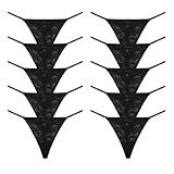 Pmrxi Pack 10 Floral Lace Women's G-Strings & Thongs Plus Size Comfortable Low Rise Cotton Crotch Lady Panties Underwear Size Medium